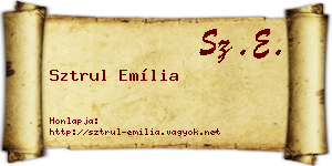 Sztrul Emília névjegykártya